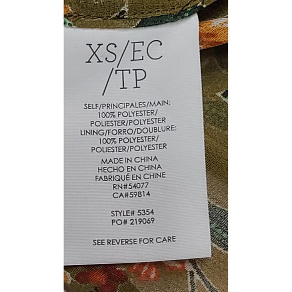 Cabi Penelope tiered abstract floral sheer blouse top women's XS - Picture 7 of 8